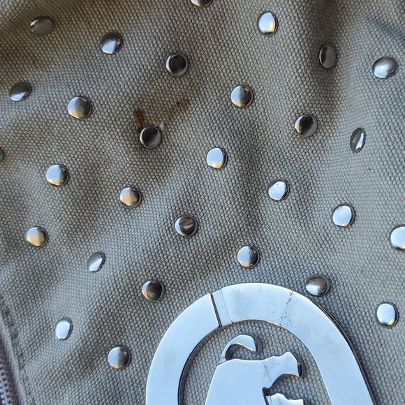 Ecko Red Adjustable Shoulder Bag Studs Rhino Logo Brown Tan Beige - Picture 9 of 11